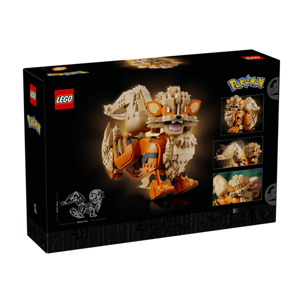 LEGO Pokémon Arcanine 72160 build close-up – detailed brick texture and orange fire mane design