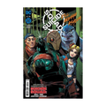 Comic book cover featuring Suicide Squad characters, including Harley Quinn and a shark-like creature, labeled '2 of 5'.