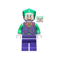 Minifigure with green hair, purple suit, bow tie, and two facial expressions: wide grin and neutral.