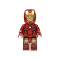 Minifigure resembling a character in a red and gold suit with armor details, standing upright in a standard pose.