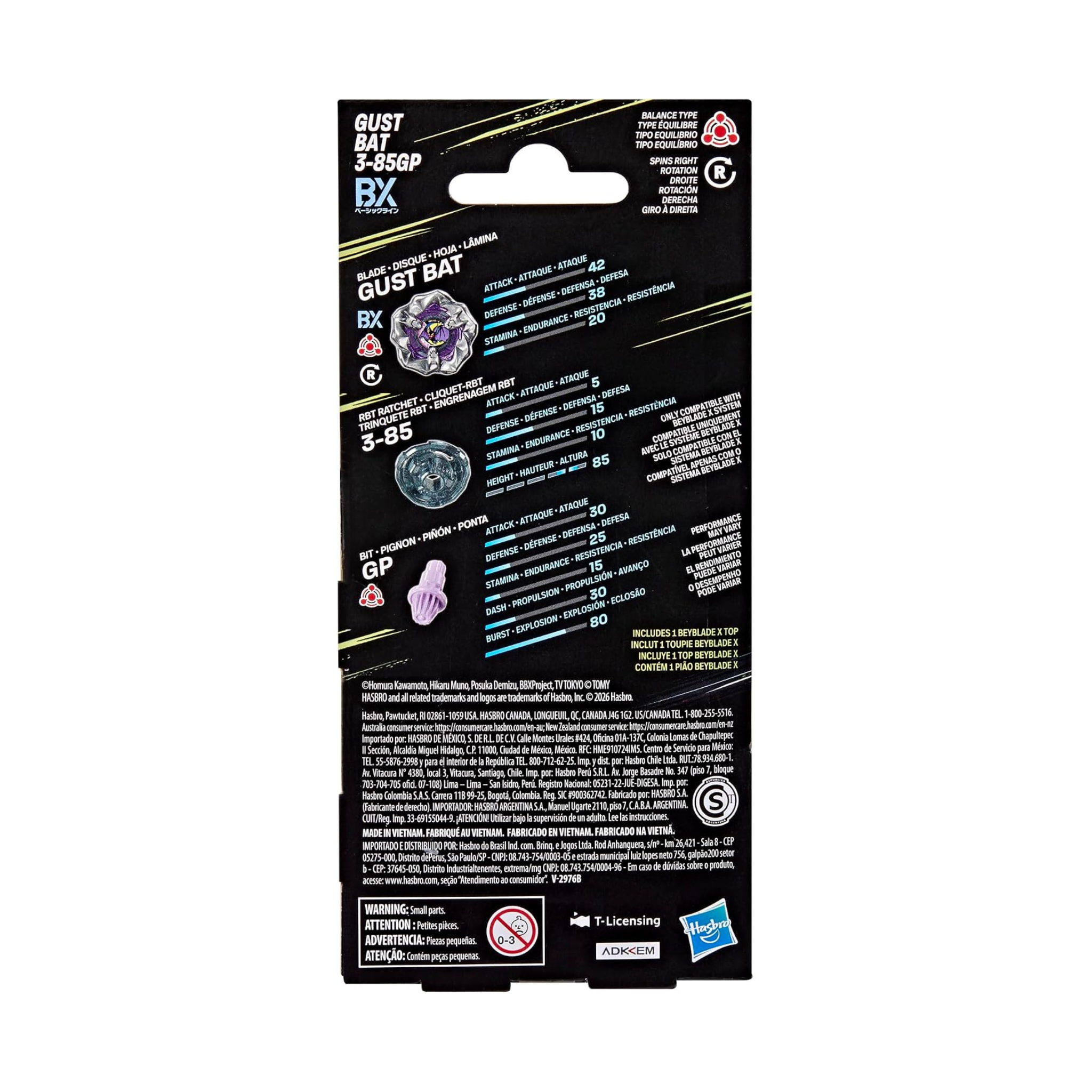Beyblade X Gust Bat 3-85GP BX