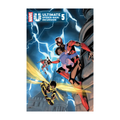 Comic book cover of Ultimate Spider-Man: Incursion #5 featuring Spider-Man in a red and black suit against a stormy background.