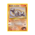 Brock's Geodude Pokémon trading card featuring Geodude illustration, HP 40, level 13, and Pokédex number 474.