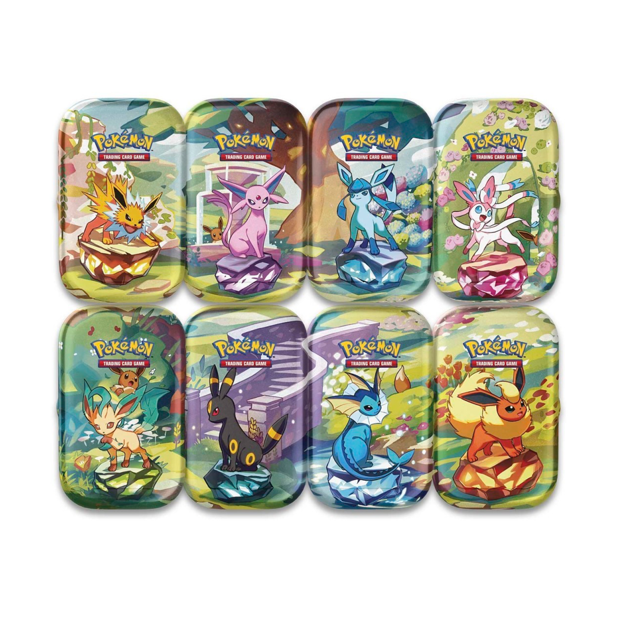 Pokémon TCG: Scarlet & Violet-Prismatic Evolutions Mini Tin Display (8 Tins)