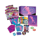 Pokémon TCG: Sword & Shield-Fusion Strike Elite Trainer Box with booster packs, player's guide, game tokens, and card sleeves.
