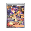 Acerola's Mischief trading card featuring a character with purple hair and whimsical background, labeled as a Supporter Trainer card.
