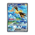 Zapdos ex trading card featuring an illustration of Zapdos, HP 200, with abilities Voltaic Float and Multishot: Lightning.