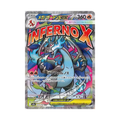 Mega Charizard X ex trading card featuring a dragon-like character, HP 360, and attack name 'INFERNO X' with 90 damage.
