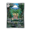 Colorful Exeggutor Pokémon card featuring 140 HP, with attacks Guard Press and Stomping Wood on a tropical background.