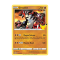 Groudon trading card featuring a Pokémon character with 130 HP, attacks Magma Volcano and Massive Rend, and a yellow background.