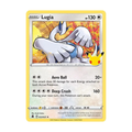 Lugia Pokémon card featuring 130 HP, Aero Ball and Deep Crush attacks, with a Pikachu illustration and yellow border.