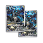 Two Pokémon cards featuring Zekrom, showcasing HP 130 and attacks 'Shred' and 'Rampaging Thunder' with vibrant blue and black artwork.