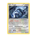 Lugia Pokémon trading card featuring 120 health points, Pressure ability, and Intensifying Burn move with 60+ damage.