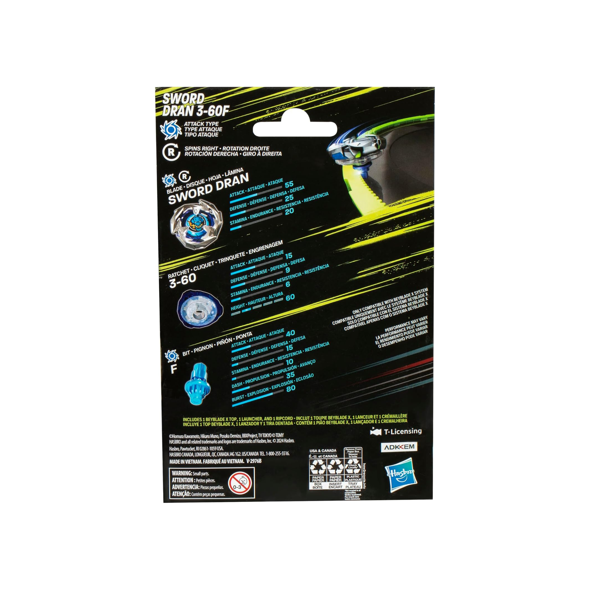 Beyblade X Sword Dran 3-60F Starter Pack Set