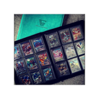 GemLoader Premium toploader binder open showing 3x3 pocket grid for card storage and display