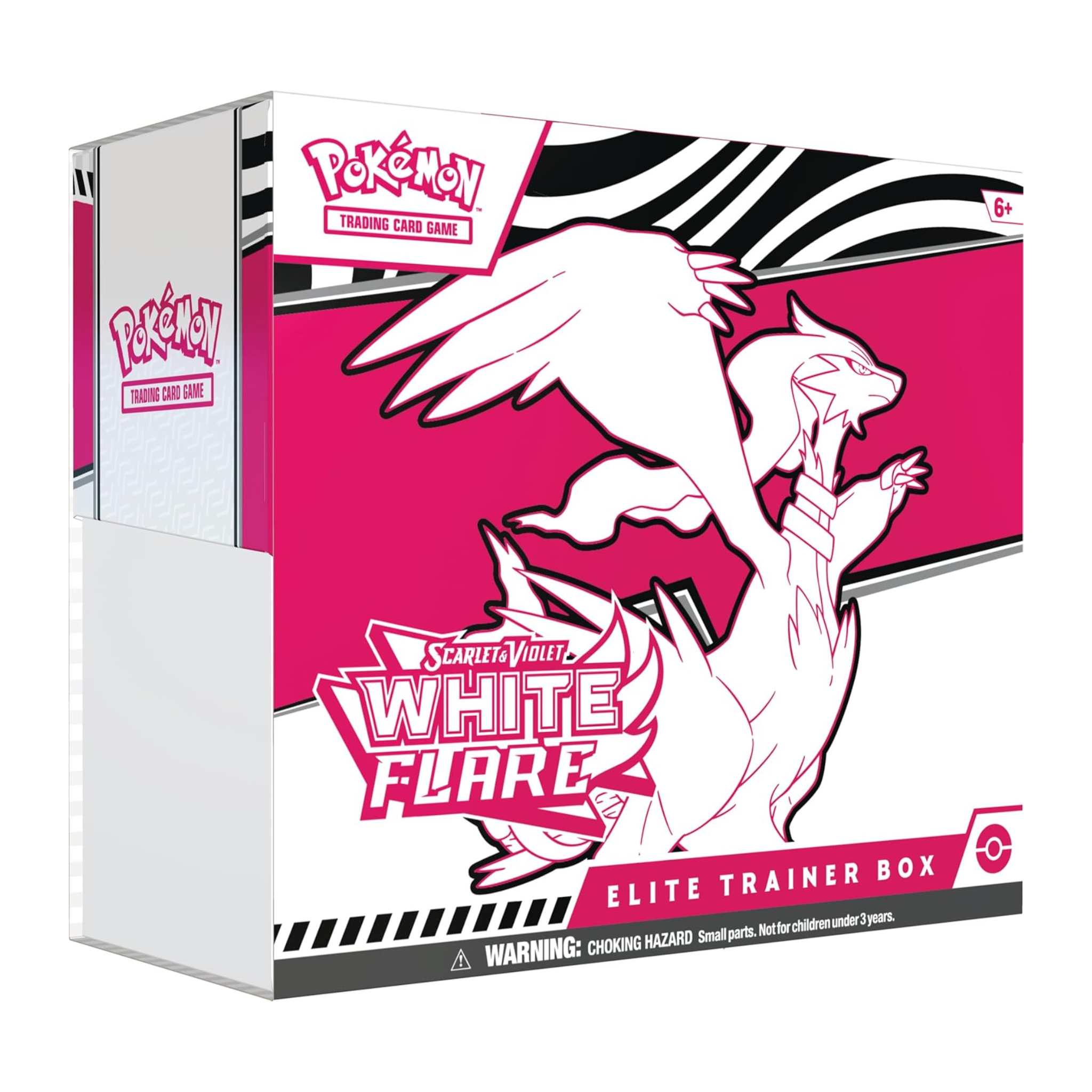 Pokémon trading card game Elite Trainer Box with White Flare design on a white background