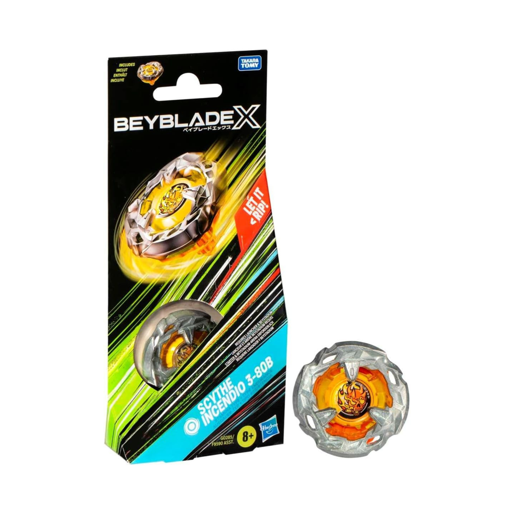 Beyblade X Scythe Incendio 3-80B – attack-type spinning top sealed packaging
