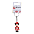 Minnie Mouse key chain featuring a figure in a red polka dot dress and bow, part of the Disney Mickey Mouse & Friends collection.
