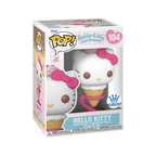 Hello Kitty Funko Pop figure designed as an ice cream cone, featuring a pink bow and packaged in a clear display box.
