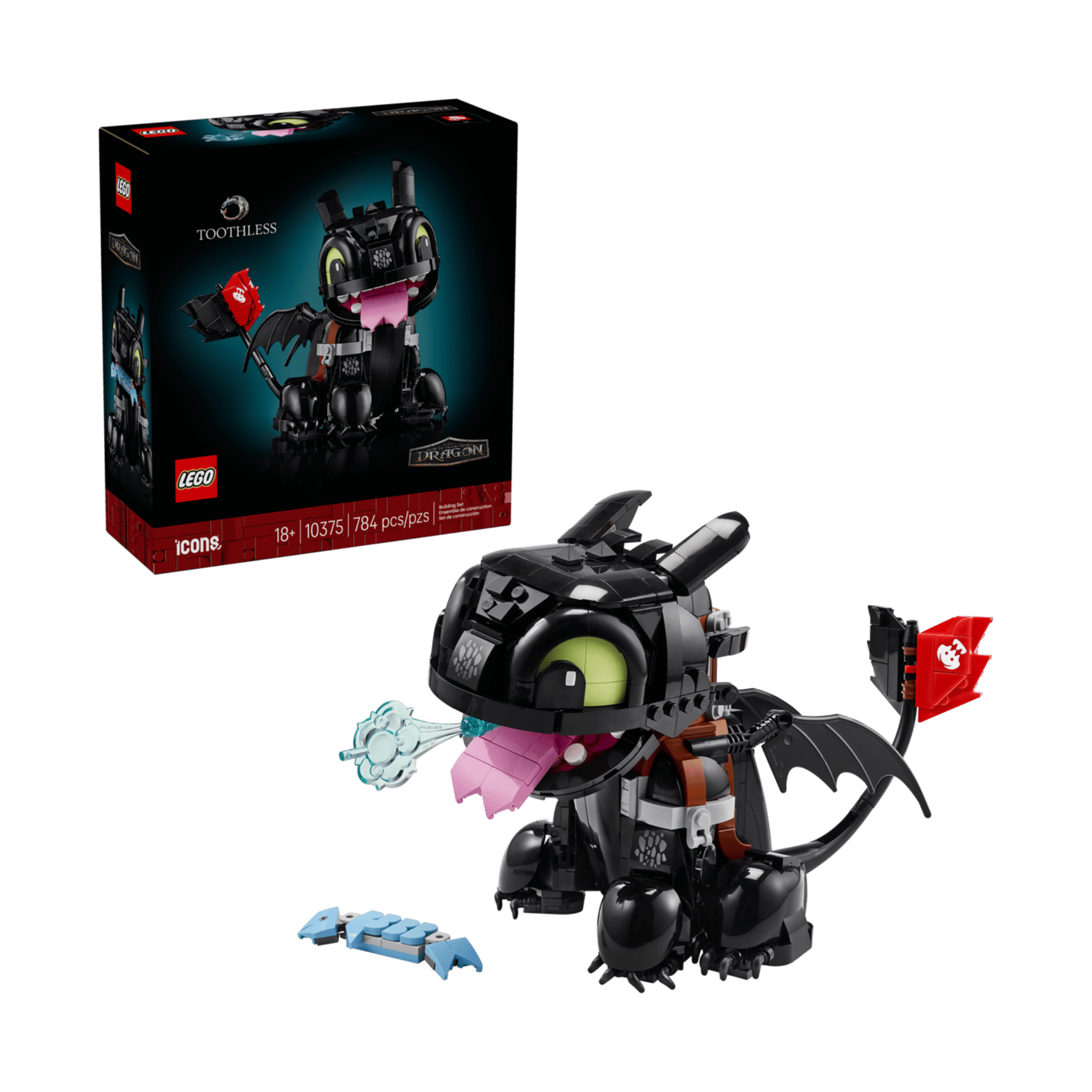 LEGO Toothless toy figure with packaging on a white background