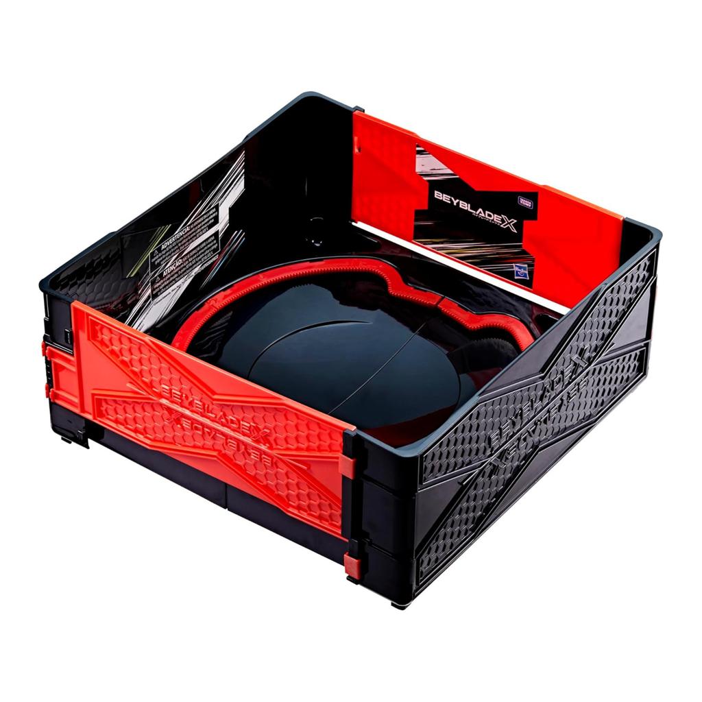 Beyblade X Clash and Carry Beystadium – open arena view showing battle surface compatible with all BX tops