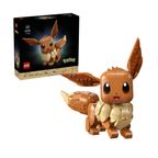 LEGO set featuring a light brown Eevee character with large ears and a bushy tail, set number 72521, 587 pieces.
