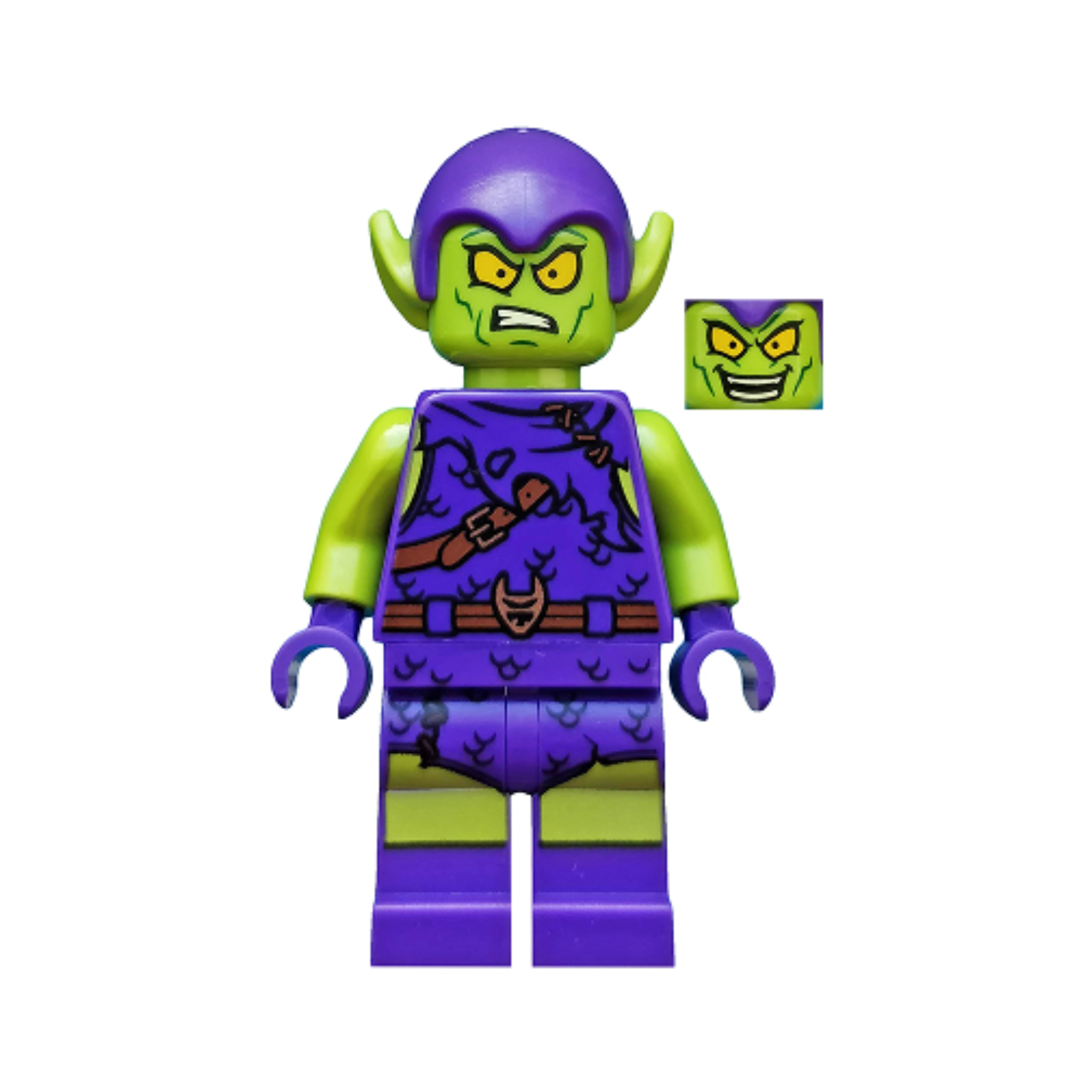 LEGO SPIDERMAN - Green Goblin Minifigure (Lime Skin, Dark Purple Outfit)