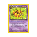 Holographic Dark Kadabra trading card featuring a yellow and purple illustration with HP 50 and Mind Shock ability.