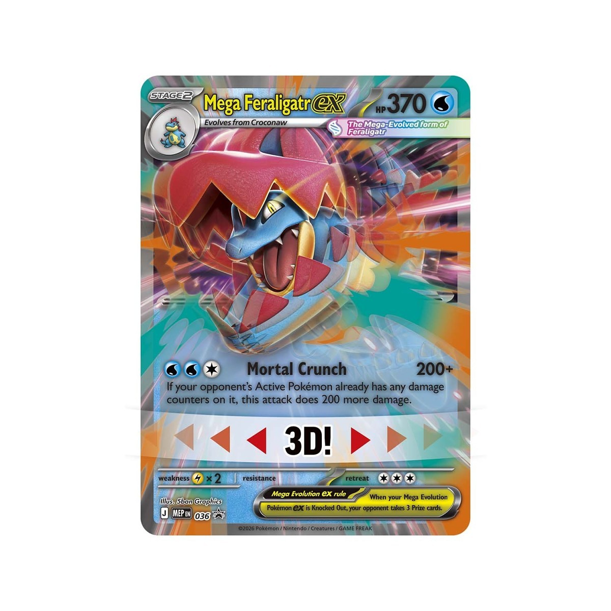 Pokémon TCG: Mega Evolution—Ascended Heroes Mega Feraligatr ex Box – side view