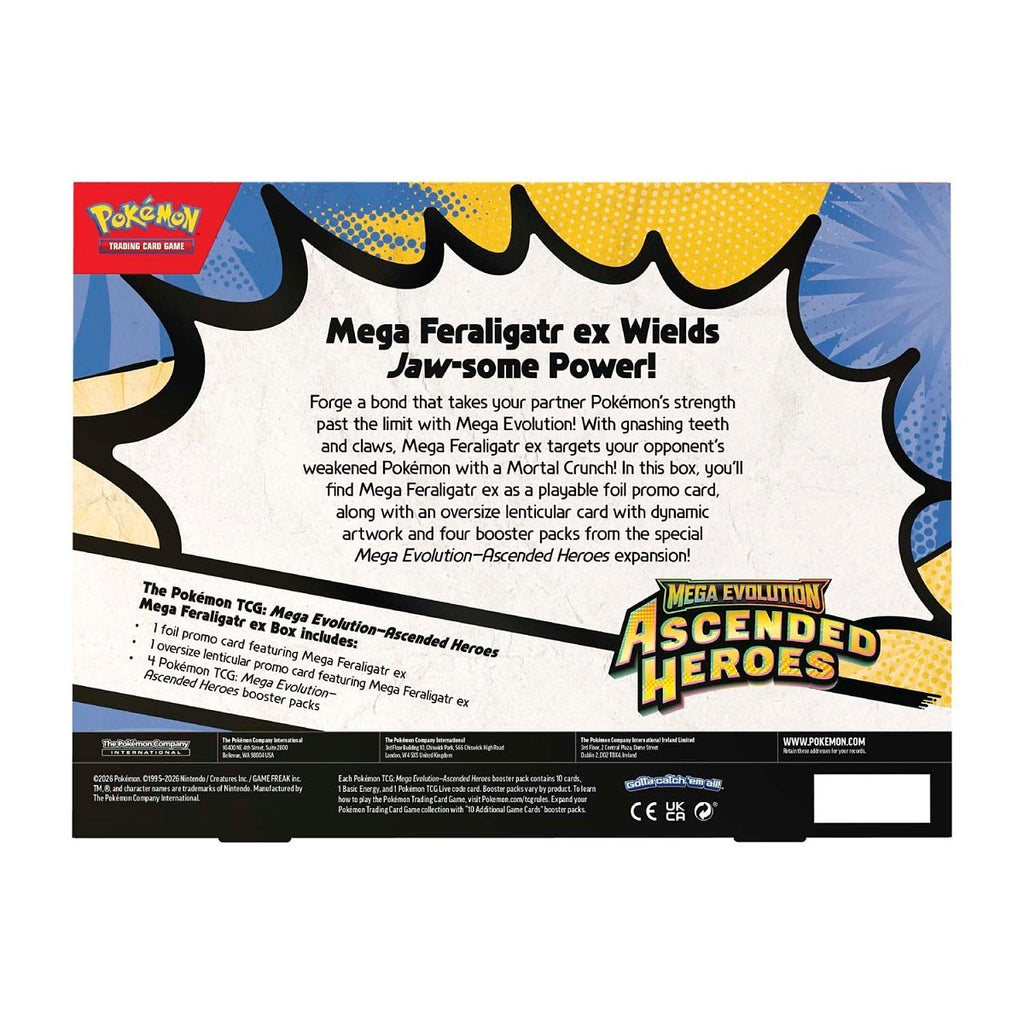 Pokémon TCG: Mega Evolution—Ascended Heroes Mega Feraligatr ex Box – Mega Feraligatr ex promo card