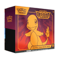 Obsidian Flames Elite Trainer Box featuring Pokémon character illustration with an orange and purple gradient background.