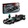 LEGO Speed Champions set featuring a black and green race car model with a driver minifigure, suitable for ages 10 and up.